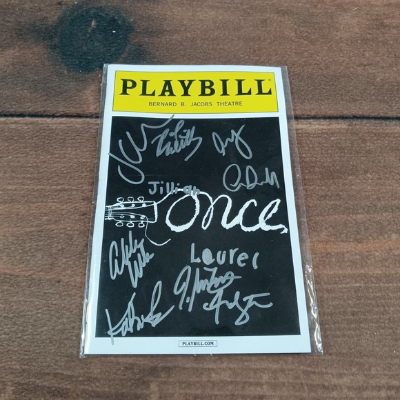 Once Musical Broadway Playbill Cast Signed Bernard B Jacobs Theatre Autographed